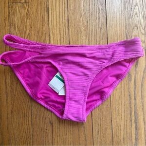 NEW Jessica Simpson Fuchsia Bikini Bottom Side Straps Pink Size Large NWT